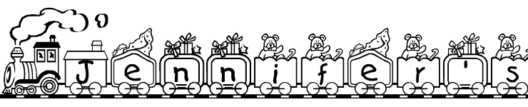 Jennifer's Train - modified from a font with train and alphabet named Toy Train by West Wind Fonts