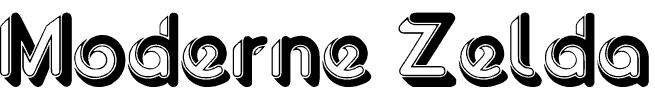 Moderne-Zelda based on Zelda from Dan X. Solo's Moderne Alphabets. Zelda is Zelek Shadline by Mecanorma